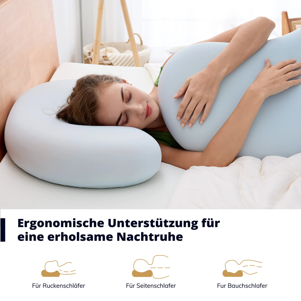 EGO Home Nackenkissen Kopfkissen Memory Foam 40x65 cm, Ergonomische Kissen, Nackenstützkissen 65x40 cm, Seitenschläferkissen 40x65cm für Seiten, Rücken & Bauchschläfe –Bezug Atmungsaktiv & Waschbar