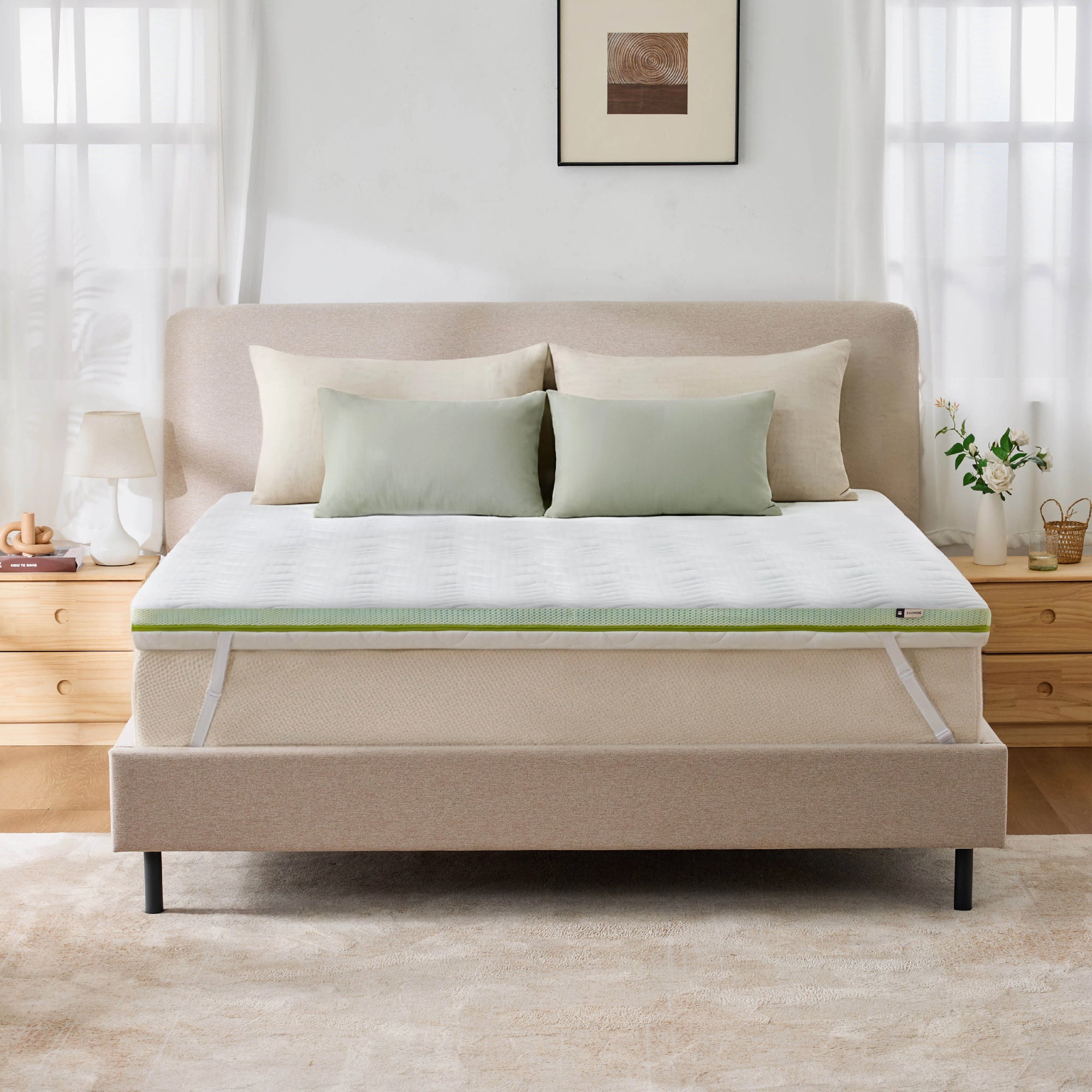 EGOHOME Gel Topper H3/H4, Matratzen Topper mit Komfort-Gel-Schaum und Atmungsaktiv & Waschbar Bezug, ÖEKO-Tex Zertifiziert, Matratzentopper 7cm Höhe für Boxspringbett Schlafsofa Bett