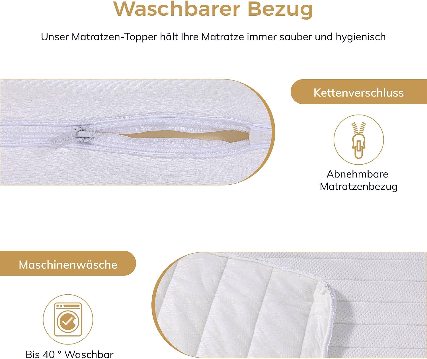EGOHOME Memory Foam Matratzentopper, Topper 8cm Höhe, H2 Matratzenauflage
