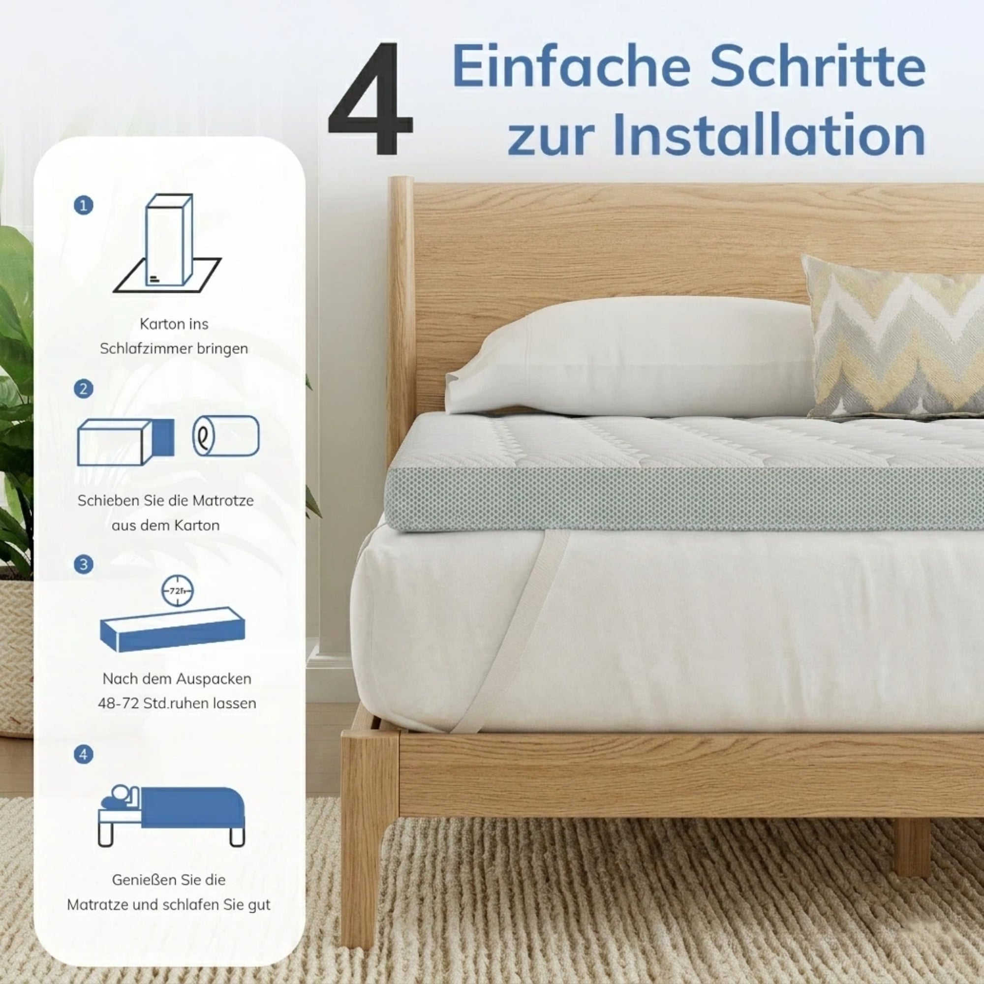 EGOHOME Matratzen Topper 7cm Höhe | 7 Zonen ergonomisch Matratzentopper | Öko-TEX Zertifiziert | Matratzenauflage für Boxspringbett Schlafsofa