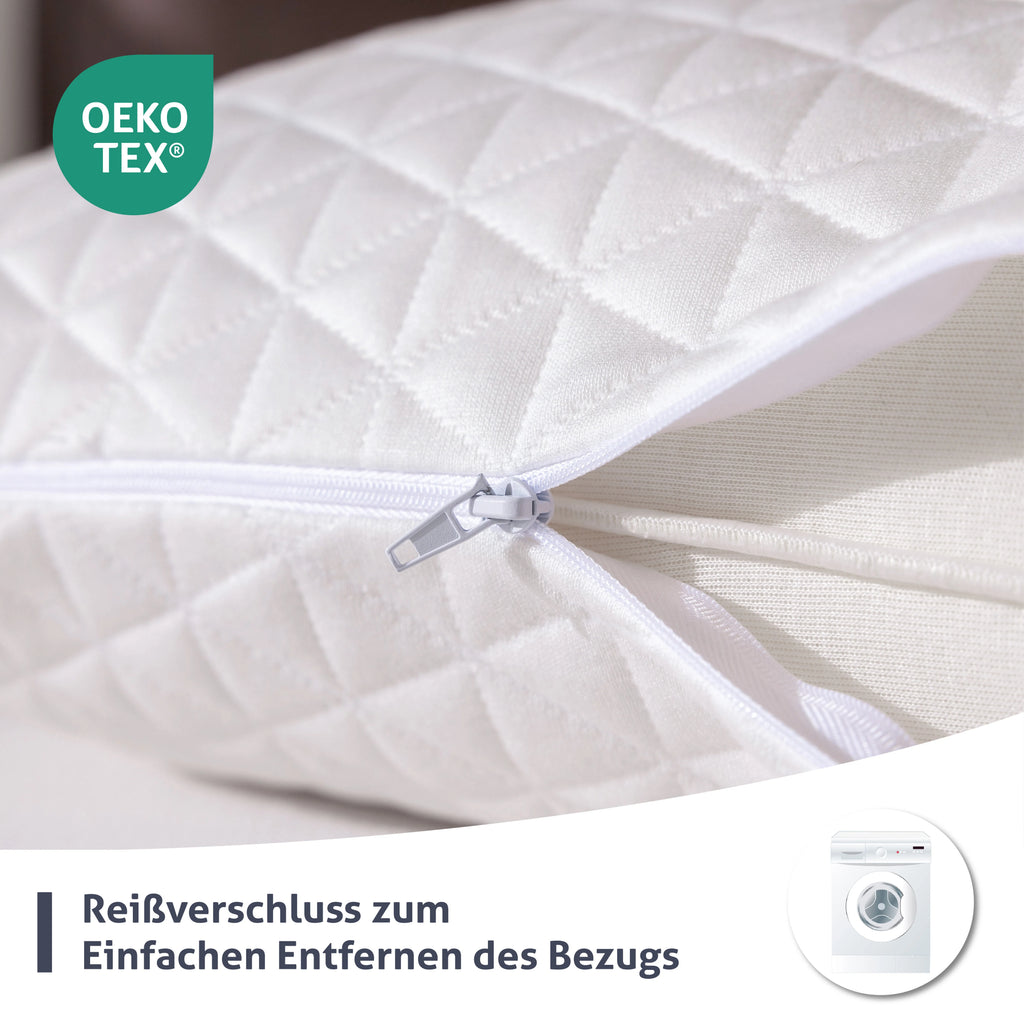 EGO HOME Memory Foam Kopfkissen 40x80 cm mit zerkleinertem Memory-Schaum - Atmungsaktiv Ergonomisches Nackenstützkissen für Seitenschläfer, Rückenschläfer & Bauchschläfer - ÖKO-TEX - Waschbarer Bezug