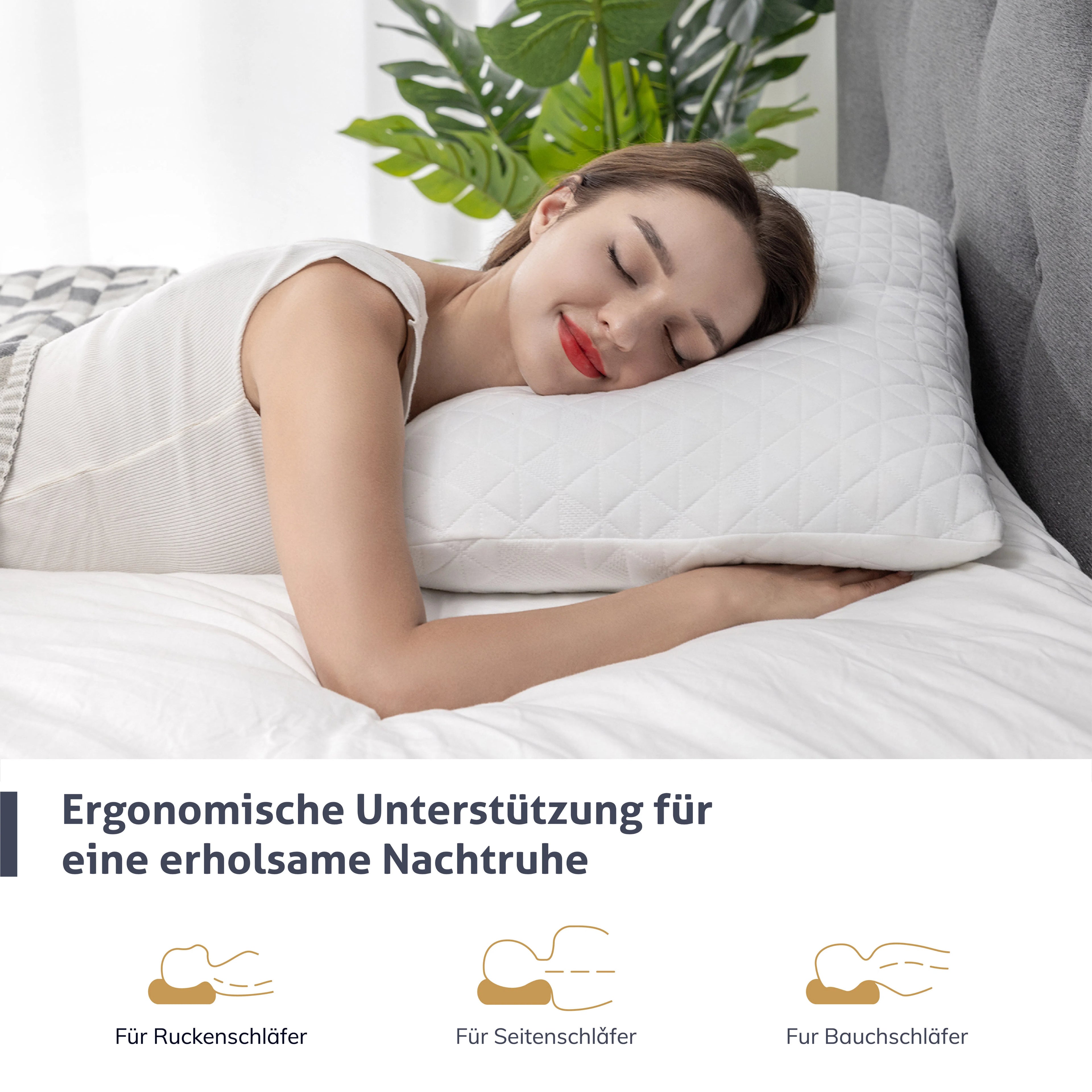 EGO HOME Memory Foam Kopfkissen 40x80 cm mit zerkleinertem Memory-Schaum - Atmungsaktiv Ergonomisches Nackenstützkissen für Seitenschläfer, Rückenschläfer & Bauchschläfer - ÖKO-TEX - Waschbarer Bezug