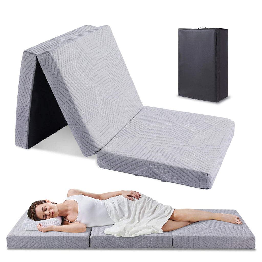 EGOHOME Klappmatratze H3, 3-teilige Gästematratze 15cm Höhe mit Gel-Viscoschaum, inkl. Tasche