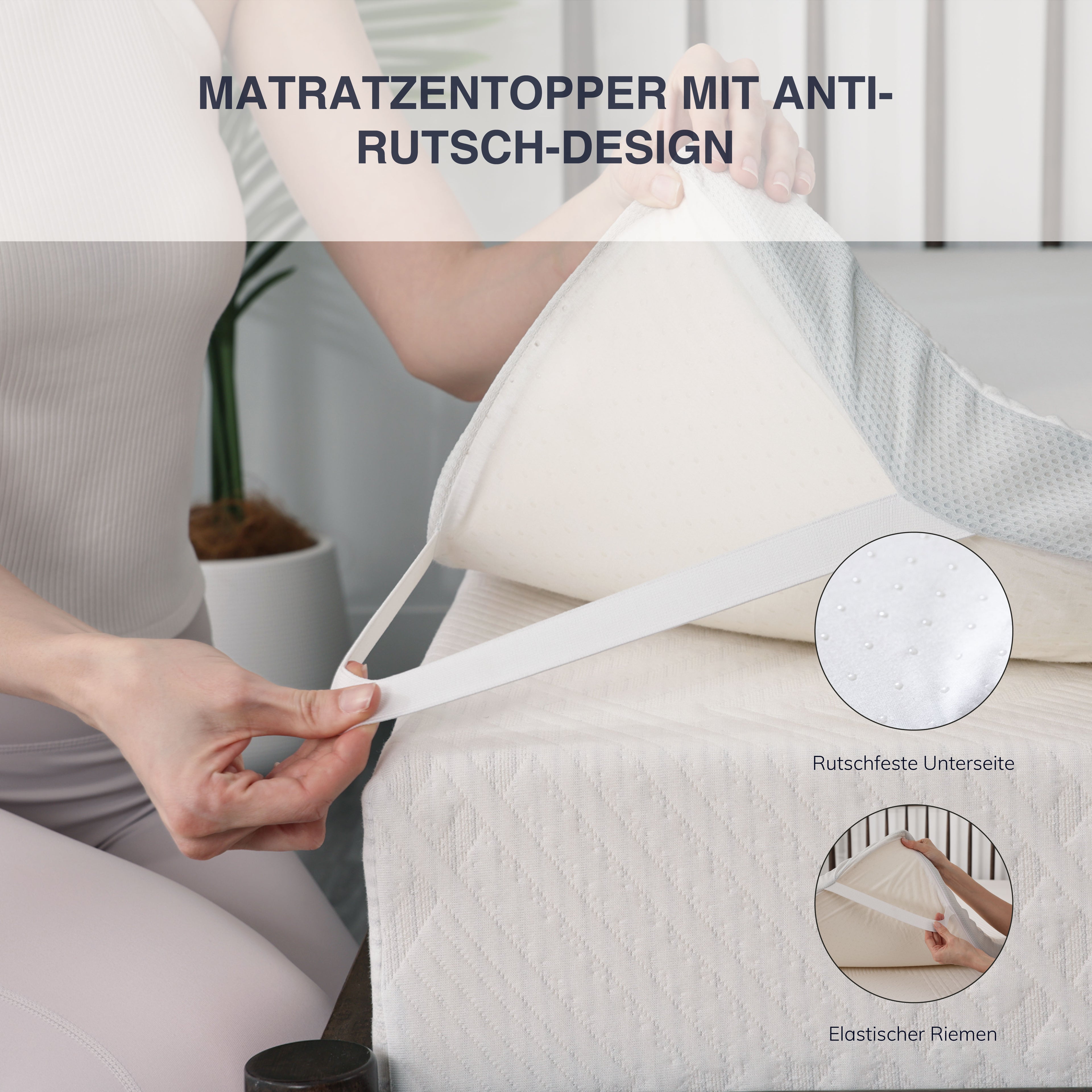 EGO HOME Matratzen Topper 5cm Höhe Matratzentopper aus Memory-Schaum Öko-TEX Zertifiziert, Abnehmbaren und Waschbaren Matratzenauflage für Boxspringbett Matratzen Schlafsofa