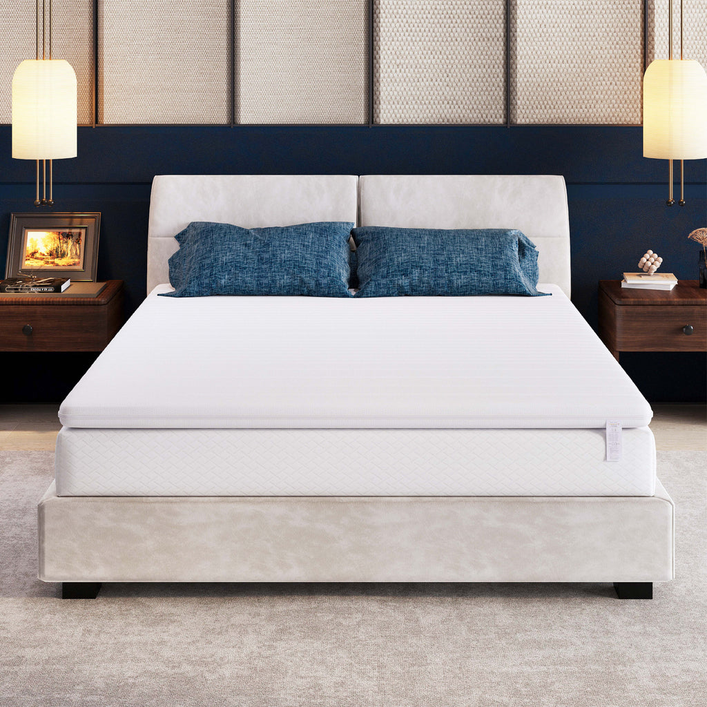 EGO HOME Matratzen Topper 8cm, Höhe Matratzentopper Härtegrade H2 mit 7-Zonen Spiral-Dorn Kaltschaumkern, Öko-TEX Zertifiziert, Matratzenauflage für Boxspringbett Schlafsofa