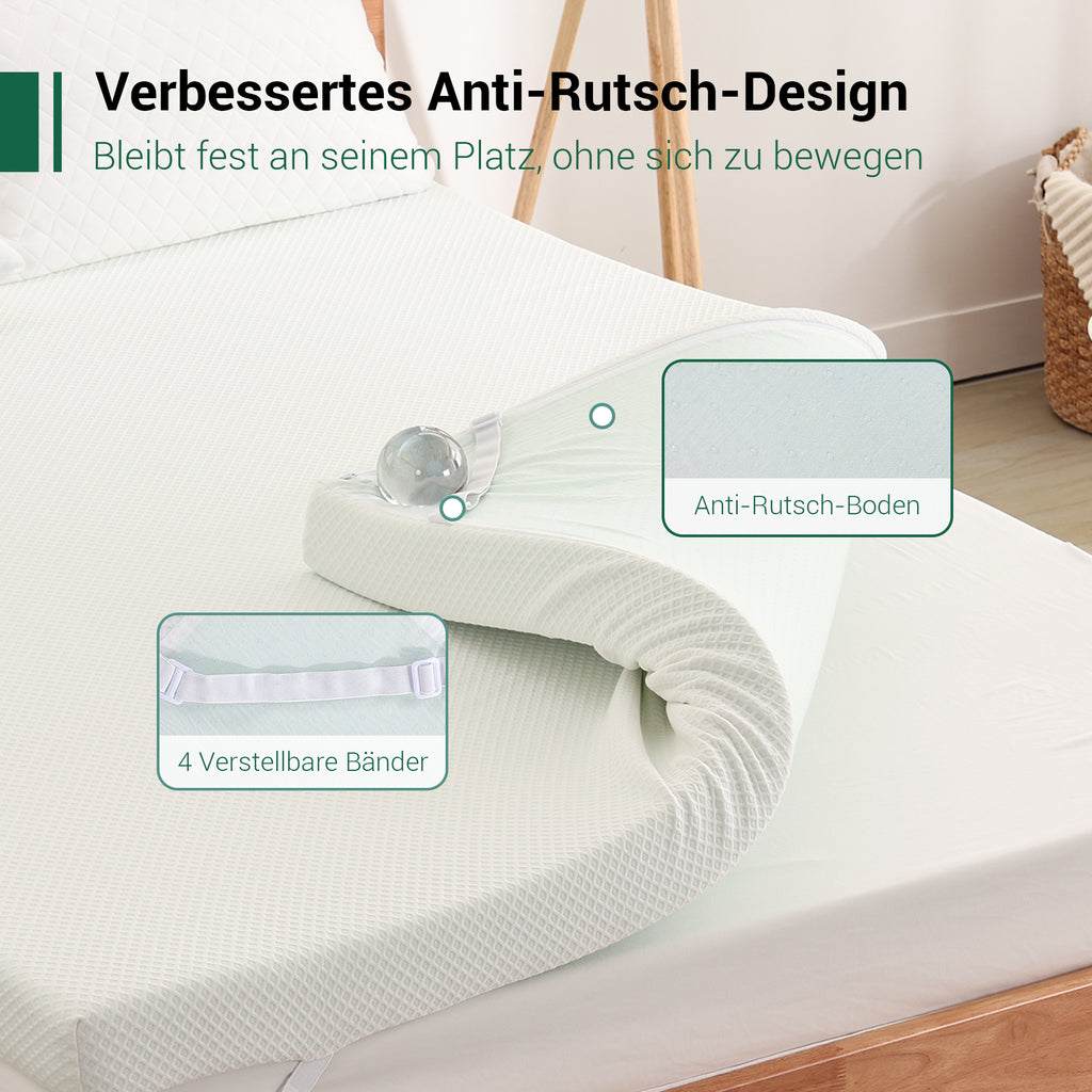 EGO HOME Matratzentopper 9cm Höhe Matratzen Topper Härtegrad H3 mit Schaumstoff, Öko-TEX und CertiPUR Zertifiziert, 80x200cm Matratzenauflage für Boxspringbett Schlafsofa