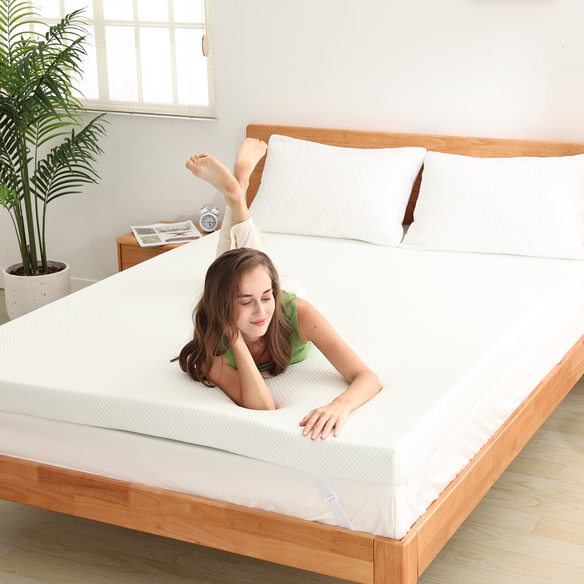 EGO HOME Matratzentopper  5cm Höhe Matratzen Topper Härtegrad H2 mit Schaumstoff, Öko-TEX und CertiPUR Zertifiziert, 90x200cm Matratzenauflage für Boxspringbett Schlafsofa