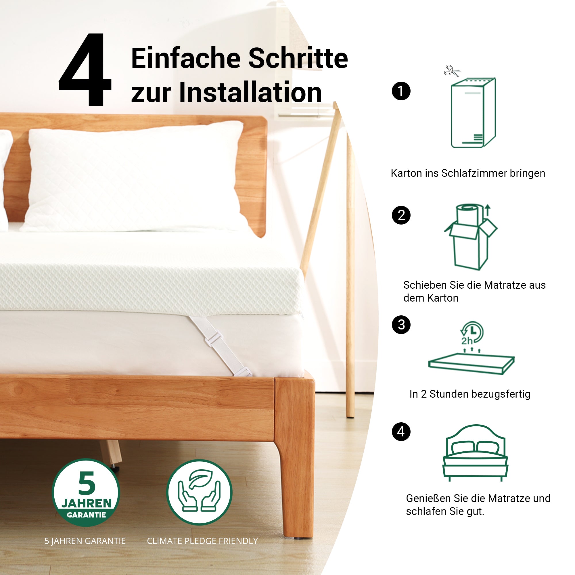 EGO HOME Matratzentopper 9cm Höhe Matratzen Topper Härtegrad H3 mit Schaumstoff, Öko-TEX und CertiPUR Zertifiziert, 80x200cm Matratzenauflage für Boxspringbett Schlafsofa